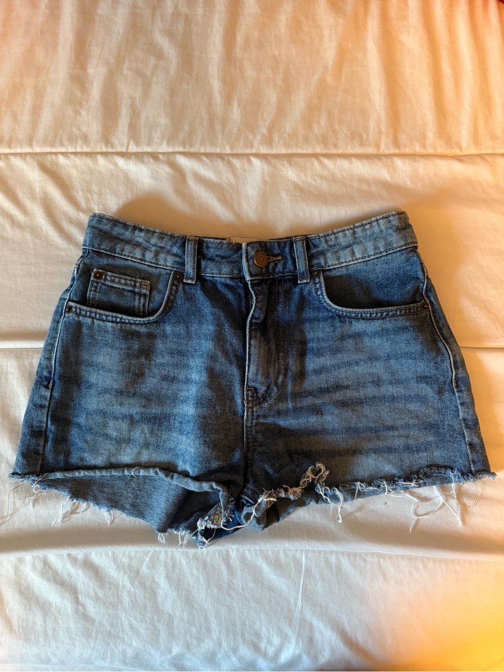 Classic Distressed High-Waist Denim Shorts - BDG from Urban Outfitters